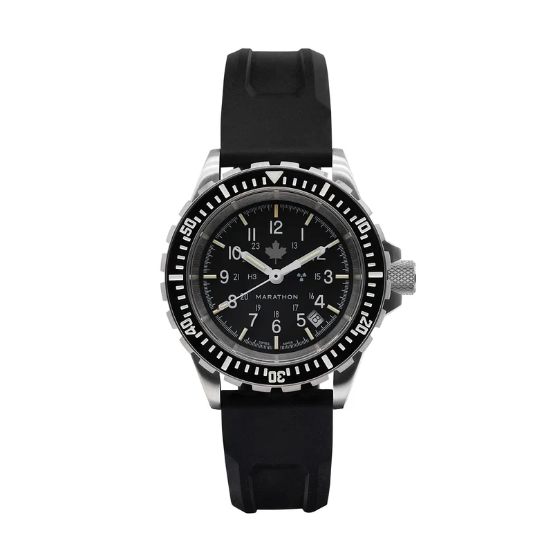 Montre Marathon 41 mm, grande montre de plongée automatique en érable gris (GSAR)
