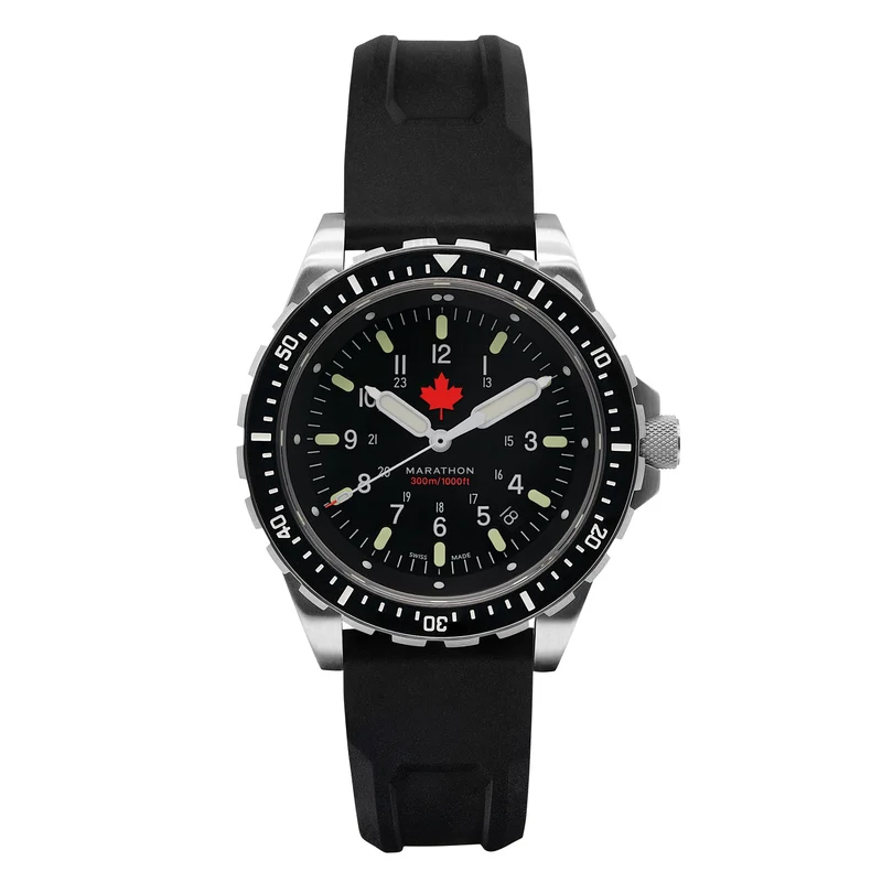 Montre Marathon 46 mm en érable rouge, modèle Jumbo Diver's Quartz (JSAR)