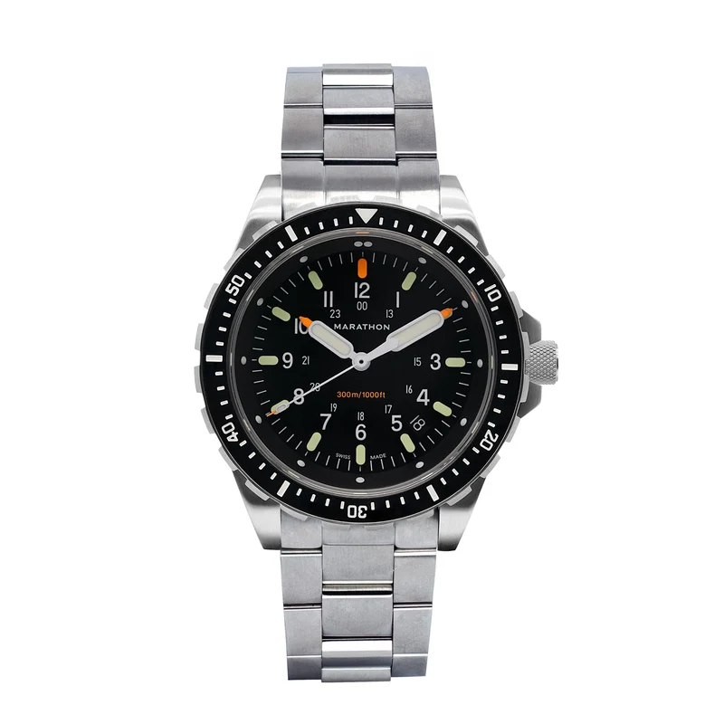 Montre Marathon 46 mm Jumbo Diver's Quartz (JSAR) avec bracelet en acier inoxydable