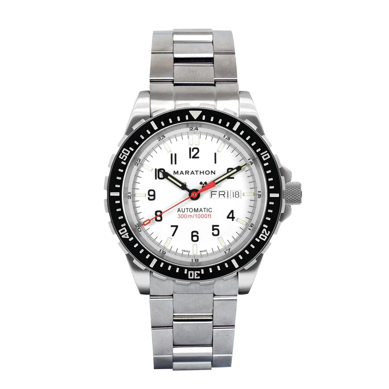 Montre Marathon 46 mm Édition Arctic Jumbo Jour/Date Automatique (JDD) avec bracelet en acier inoxydable