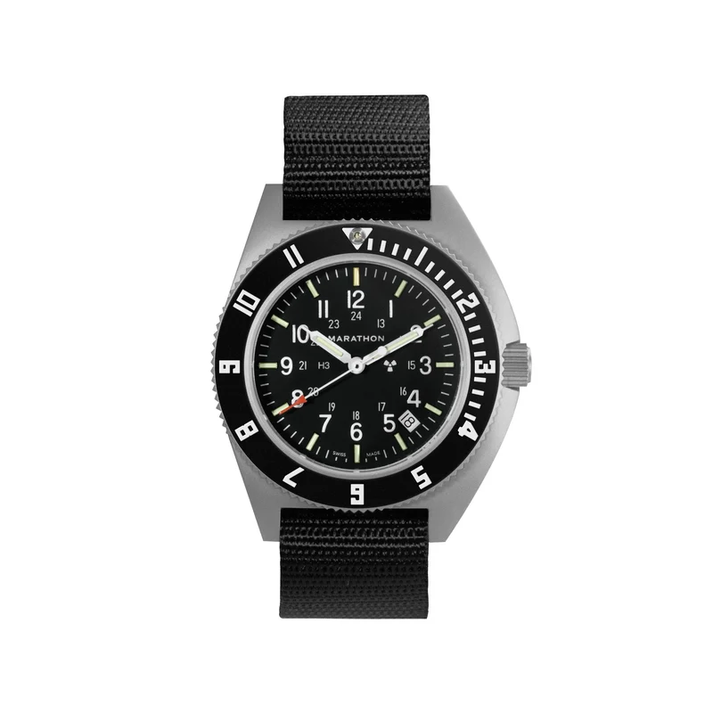 Montre Marathon Navigator 41 mm en acier avec date (SSNAV-D) sur nylon balistique