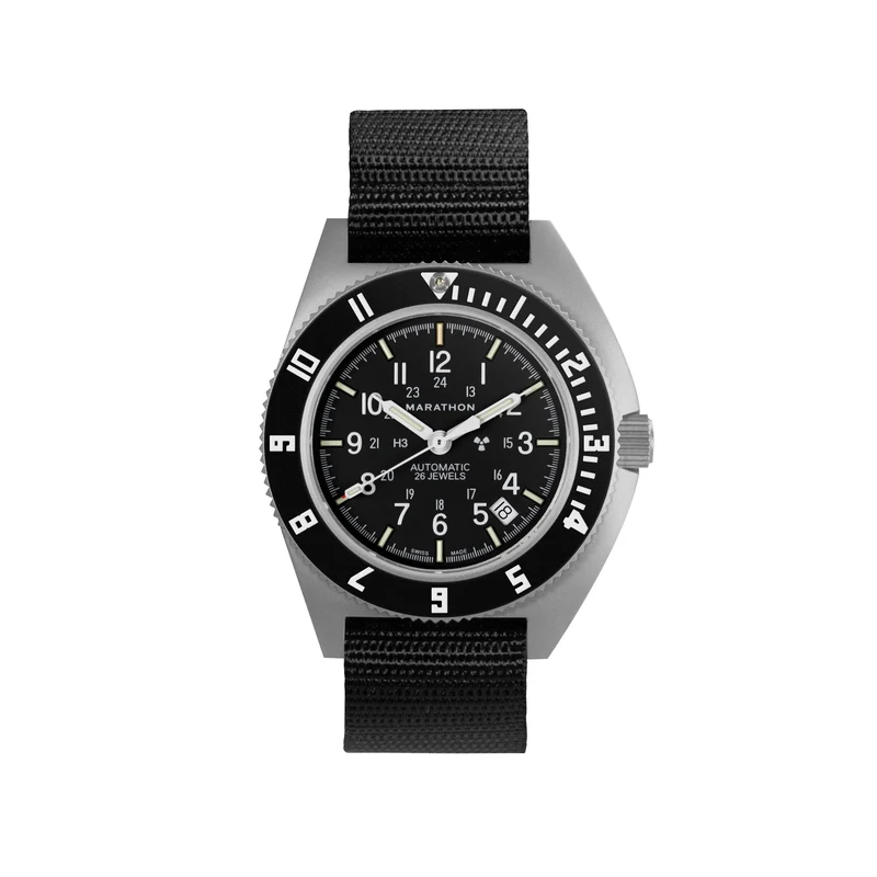 Montre Marathon Navigator 41 mm en acier avec date automatique (SSNAV-D AUTO) sur nylon balistique