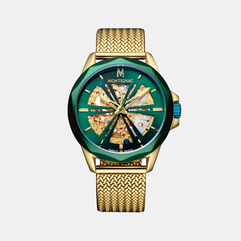 Montre MONTIGNAC Origine Homme Automatique en Acier Doré MOW1207
