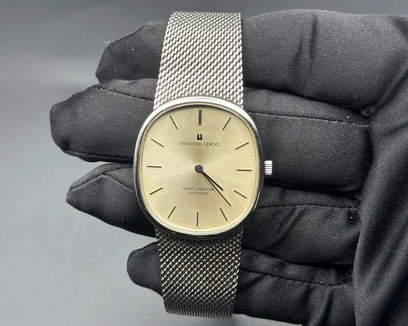Universal Geneve white shadow dial integrated bracelet