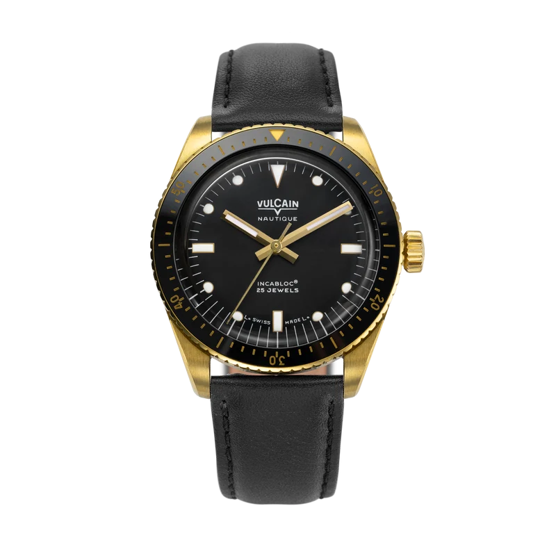 Vulcain Montre automatique Skindiver Nautique - Or et noir