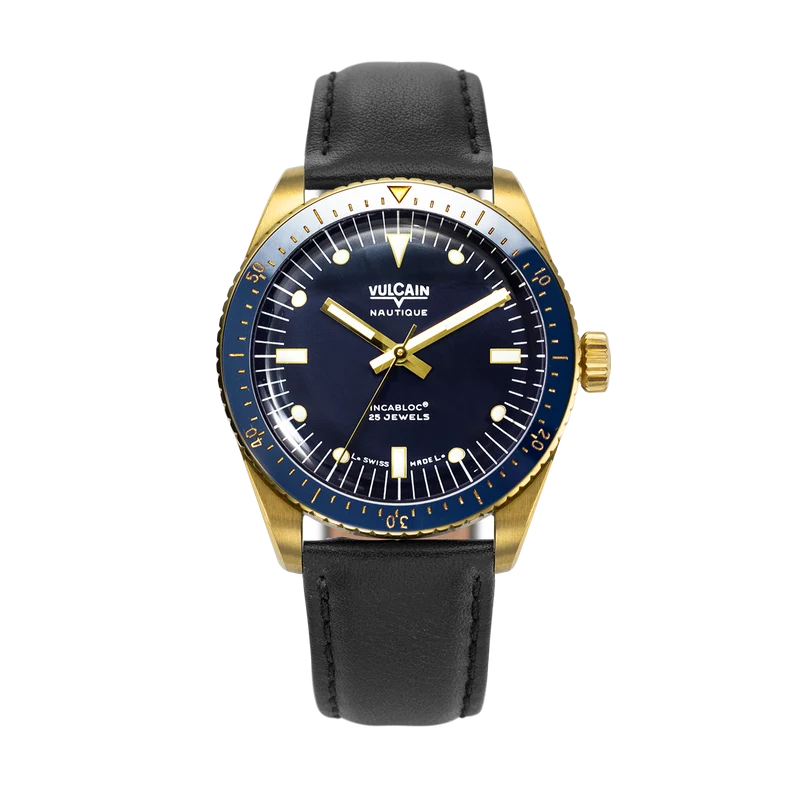 Vulcain Skindiver Nautique Automatique - Or & Bleu