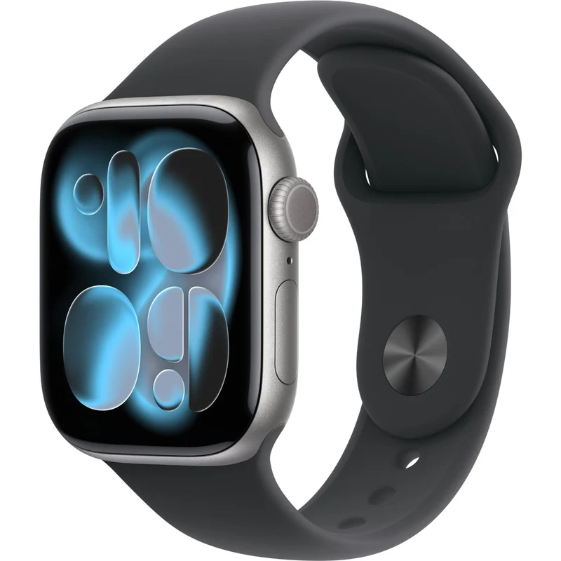 Apple Watch Series 11 42mm Space Grey Aluminium Case GPS + Cellular Sport Band (S/M) [Black]