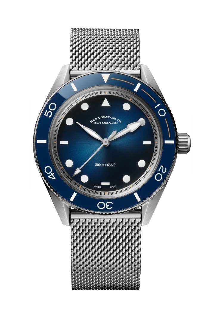 ELKA Arinis AF01W-1001 Automatique Cadran Bleu Dégradé et Maille Milanaise