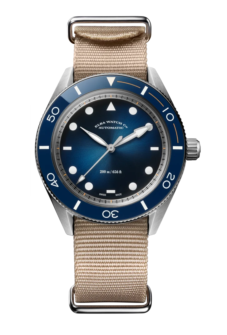 ELKA Arinis AF01W-0901 Automatique Cadran Dégradé Bleu & Beige Nato