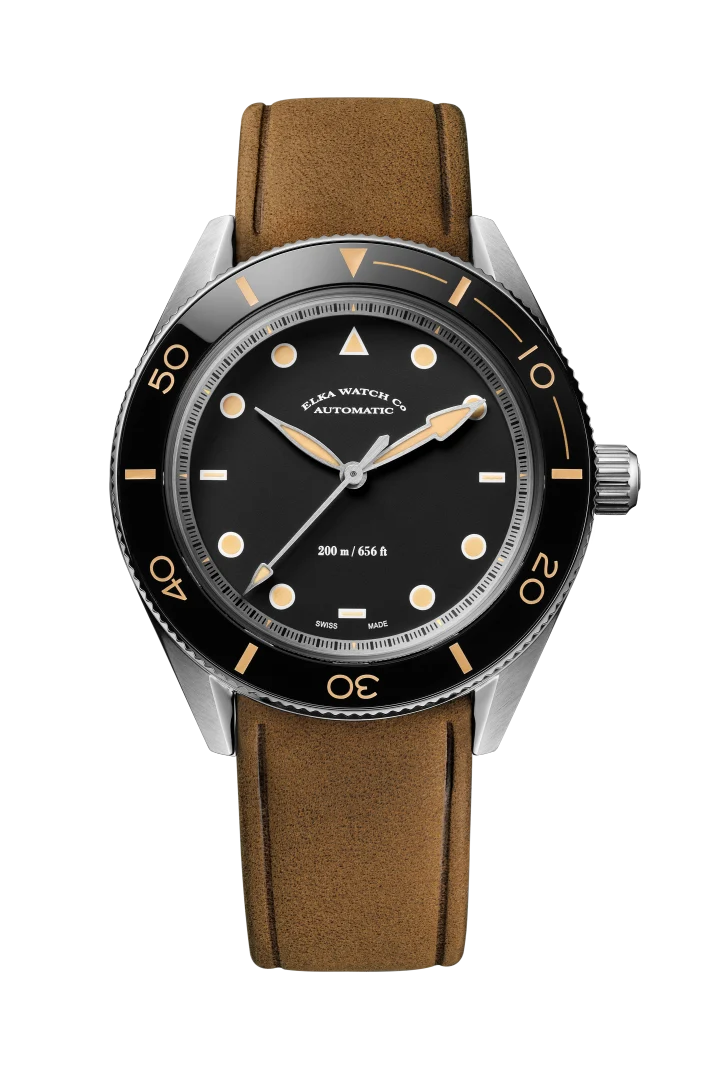 Elka Arinis AF02W-0804 Automatique Cadran Noir et Nubuck Cognac