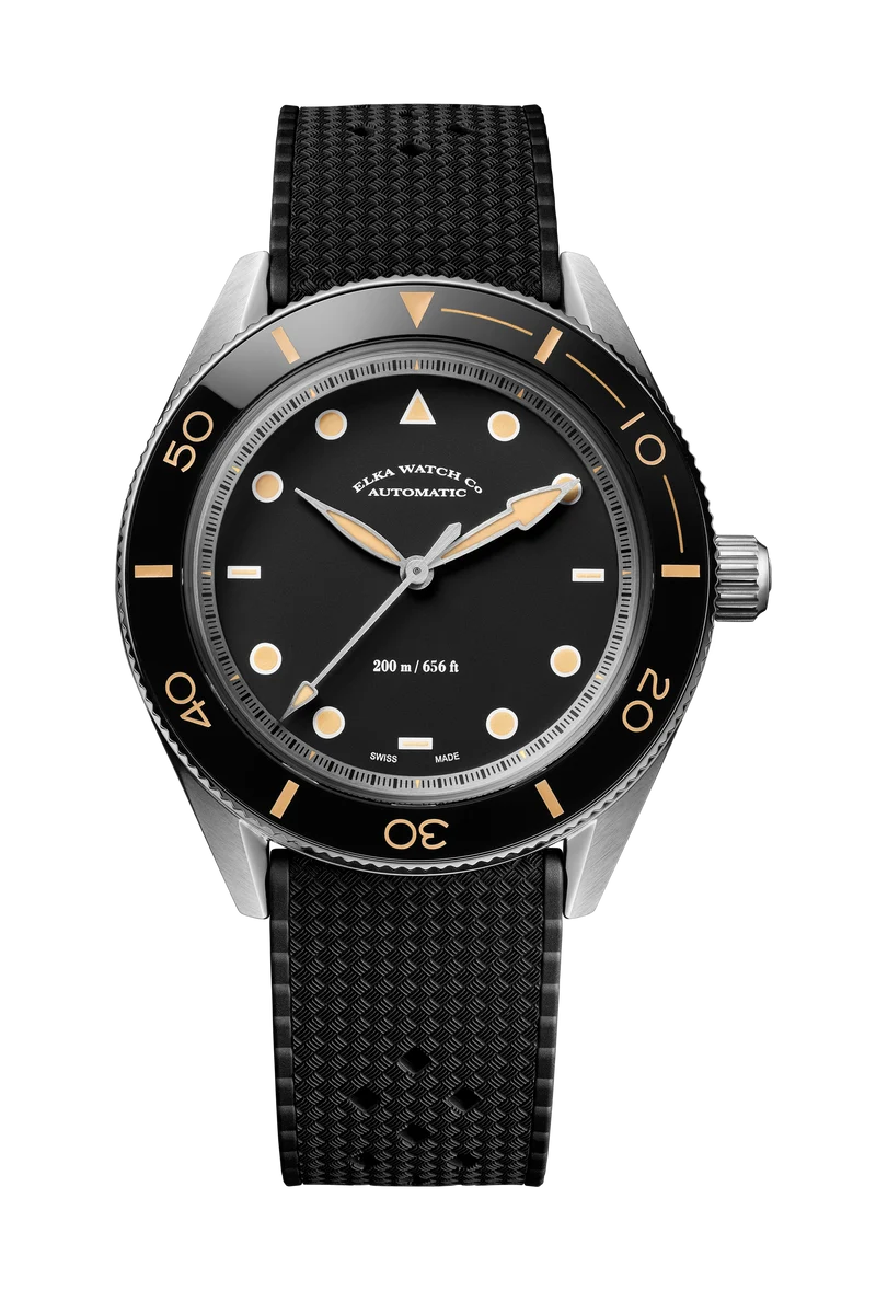 ELKA Arinis AF02W-1202 Automatique Cadran Noir et Caoutchouc Tropic Noir