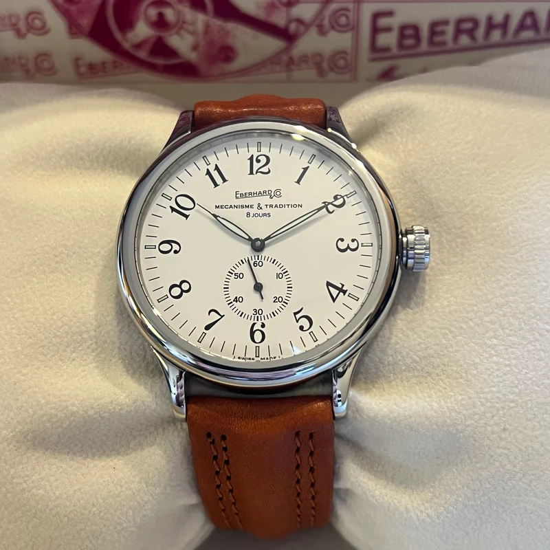 Montre Eberhard Traversetolo 8 jours de réserve de marche, coffret complet 21216