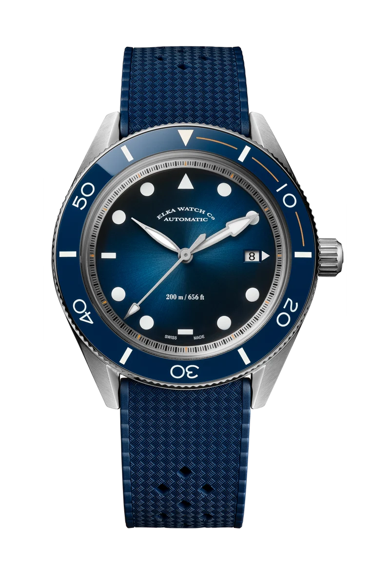 ELKA Arinis AF01-1201 Automatique Cadran Bleu Dégradé et Caoutchouc Bleu Tropique