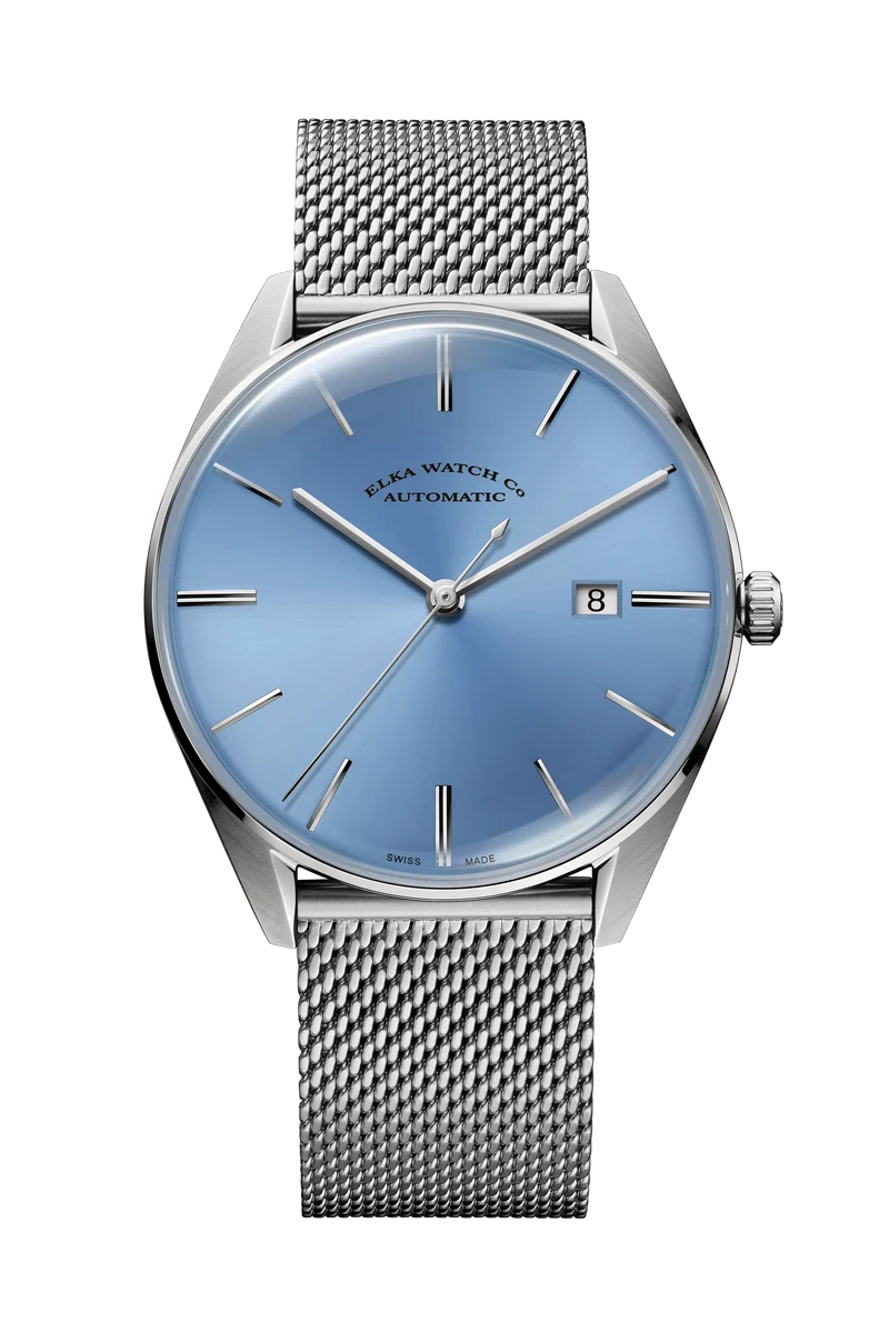 ELKA D08-1001 Automatique Cadran Bleu Bébé et Maille Milanaise