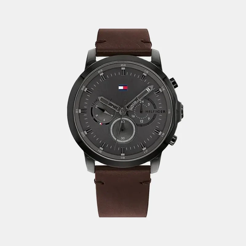 Montre TOMMY HILFIGER Homme Jameson Chronographe en Cuir Marron 1791799