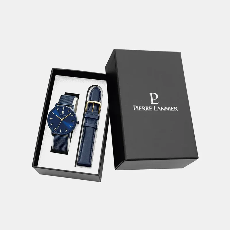 Montre PIERRE LANNIER Homme Essential Coffret Bracelets Interchangeables 388C466