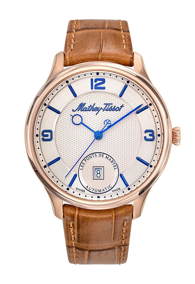 Mathey-Tissot Edmond Auto 3D Or rose / Cuir camel et cadran crème AC1886PCR