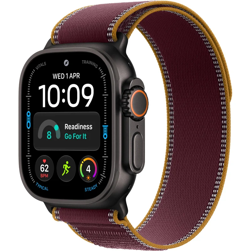 Apple Watch Ultra 4 49mm Black Titanium Case GPS + Cellular Trail Loop (S/M) [Burgundy]