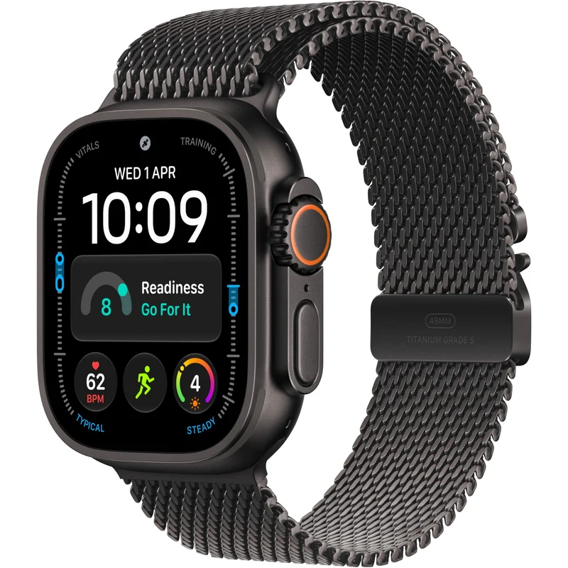 Apple Watch Ultra 4 49mm Black Titanium Case GPS + Cellular Black Titanium Milanese Loop (L)