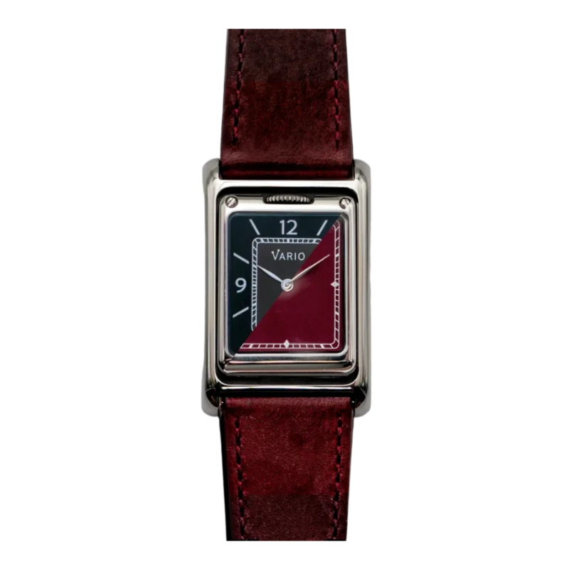 Vario VERSA Reversible Dual Time Gunmetal-Red Watch