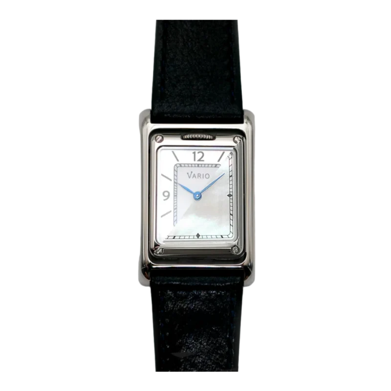 Vario VERSA Reversible Dual Time Silver-White Mother of Pearl Watch