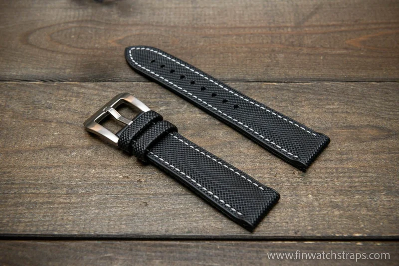 Sailcloth waterproof hybrid fluororubber (FKM) watch strap, premium quality, for sports, divers watches, width: 20, 22, 24 mm.