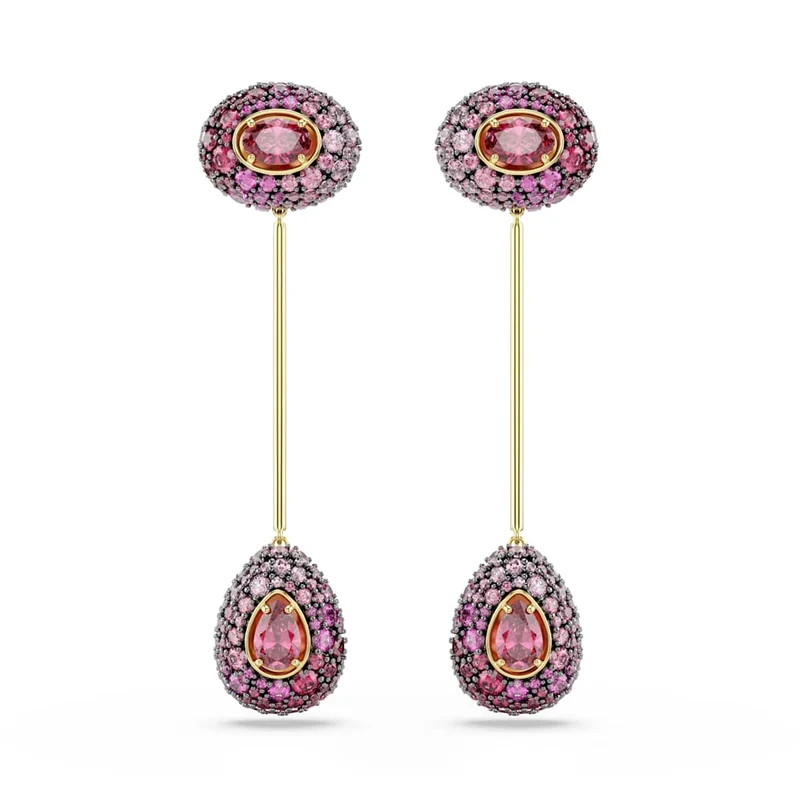 Swarovski Boucles d'oreilles Sublima Glam couleur or avec cristaux rouges 5752891