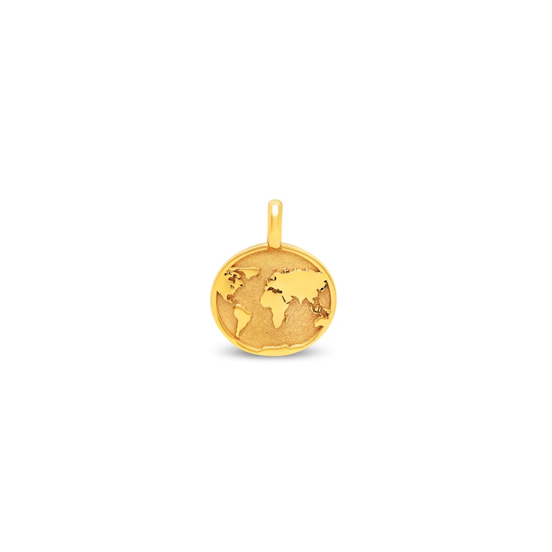 Médaille mappemonde baby en or