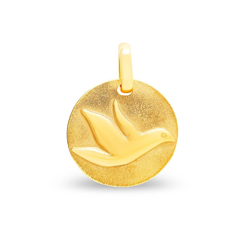 Médaille colombe large en or