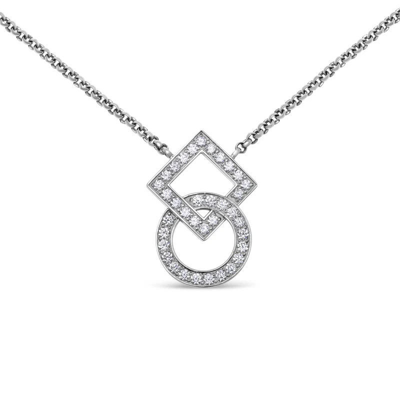 Collier Inséparables sur chaîne en or et pavage diamants