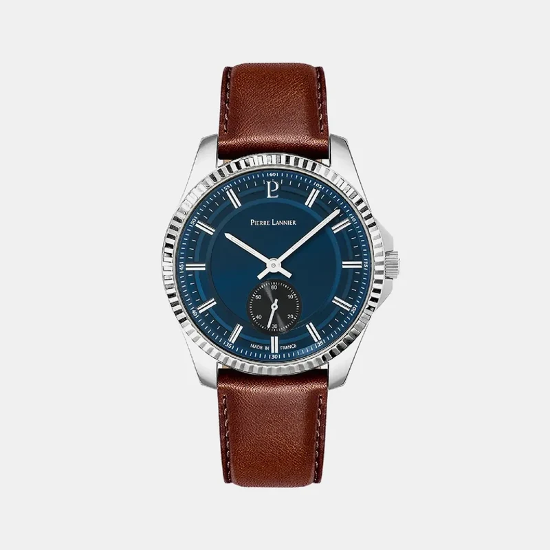 Montre PIERRE LANNIER Homme Métropolitain en Cuir Marron 246G164