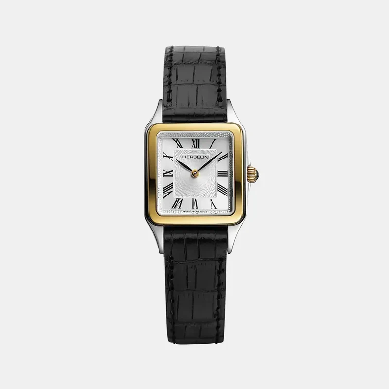 Montre HERBELIN Femme Luna en Cuir Noir 17457T01