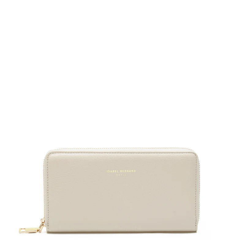 Isabel Bernard Honoré Femmes Portefeuille Zippé Beige IB23012