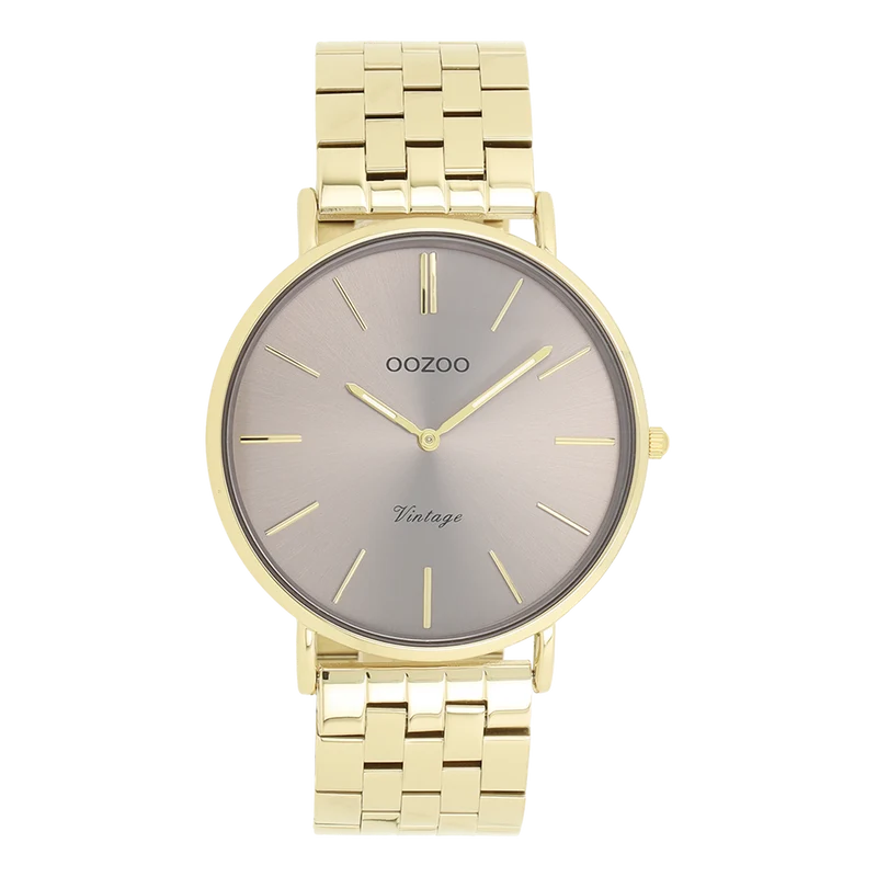 OOZOO Vintage Montre Femme Or et Taupe C20403