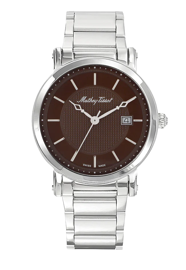 Montre Mathey-Tissot City Metal en acier inoxydable et cadran noir HB611251MAM