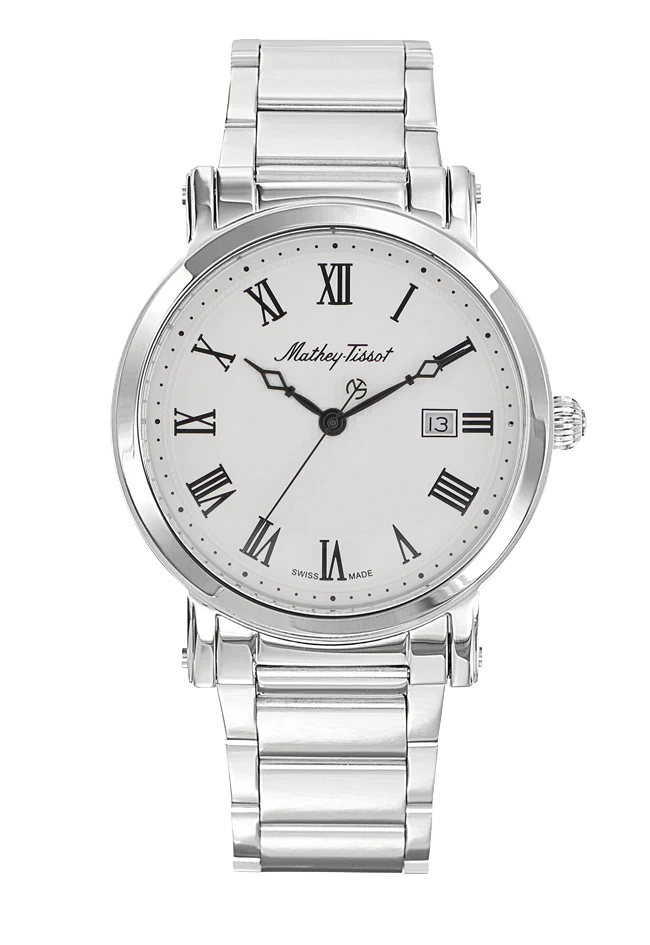 Montre Mathey-Tissot City Metal en acier inoxydable et cadran blanc HB611251MABR
