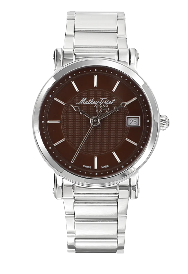 Montre Mathey-Tissot City Metal en acier inoxydable et cadran noir H611251MAM