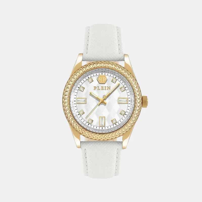 Montre PHILIPP PLEIN Femme Queen en Cuir Blanc PWCDA0324