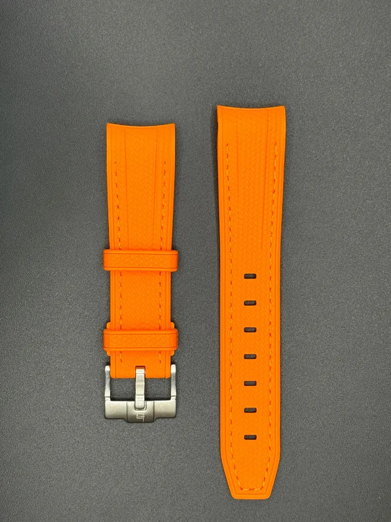 Bracelet en caoutchouc orange pour MoonSwatch et montres Omega