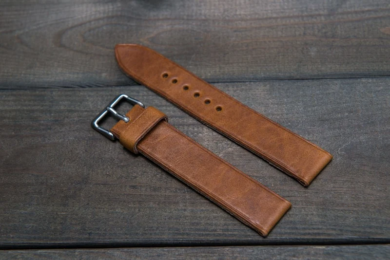 Buttero leather watch strap, handmade in Finland - 10mm, 12 mm, 14 mm, 16mm, 17 mm, 18mm, 19 mm, 20mm, 21mm, 22mm, 23 mm, 24mm, 25 mm, 26 mm.