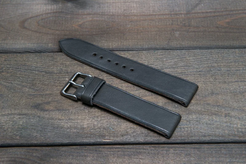 Buttero leather watch strap (Gray), handmade in Finland - 10 mm, 12 mm, 14 mm, 16mm, 17 mm, 18mm, 19 mm, 20mm, 21mm, 22mm, 23 mm, 24mm, 25 mm, 26 mm.