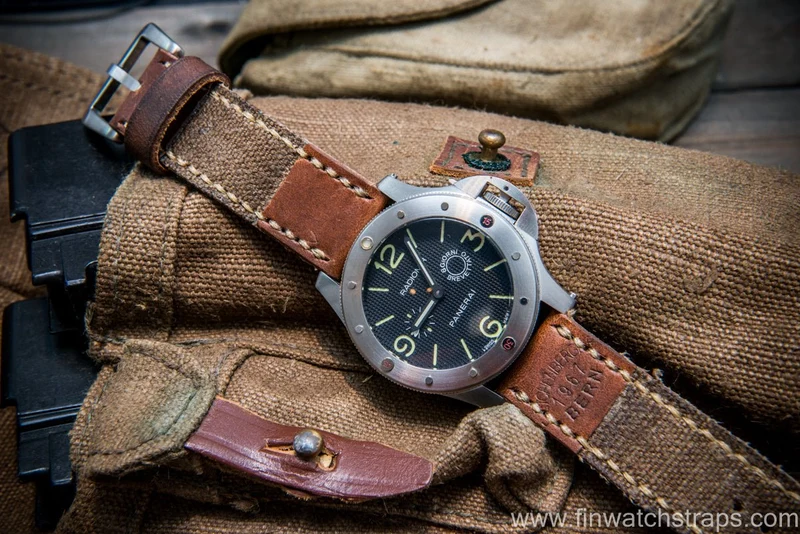 Vintage Canvas ammo watch band, thickness 3 mm, made of USSA Kalashnikov army canvas pouches, dates back to 1960th-1980th
