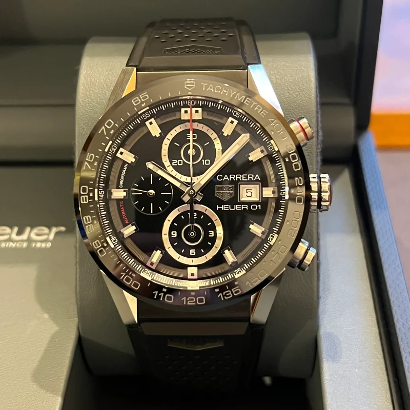 Montre chronographe Tag Heuer Carrera 08-2020, ensemble complet CAR201Z.FT6046