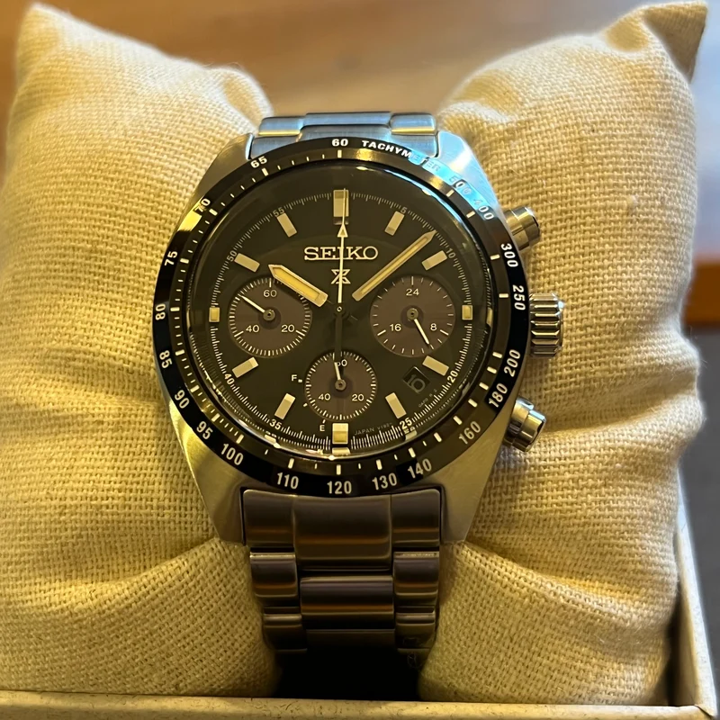 Seiko Montre chronographe solaire Prospex Speed ​​Timer 02-2024, ensemble complet SBDL091