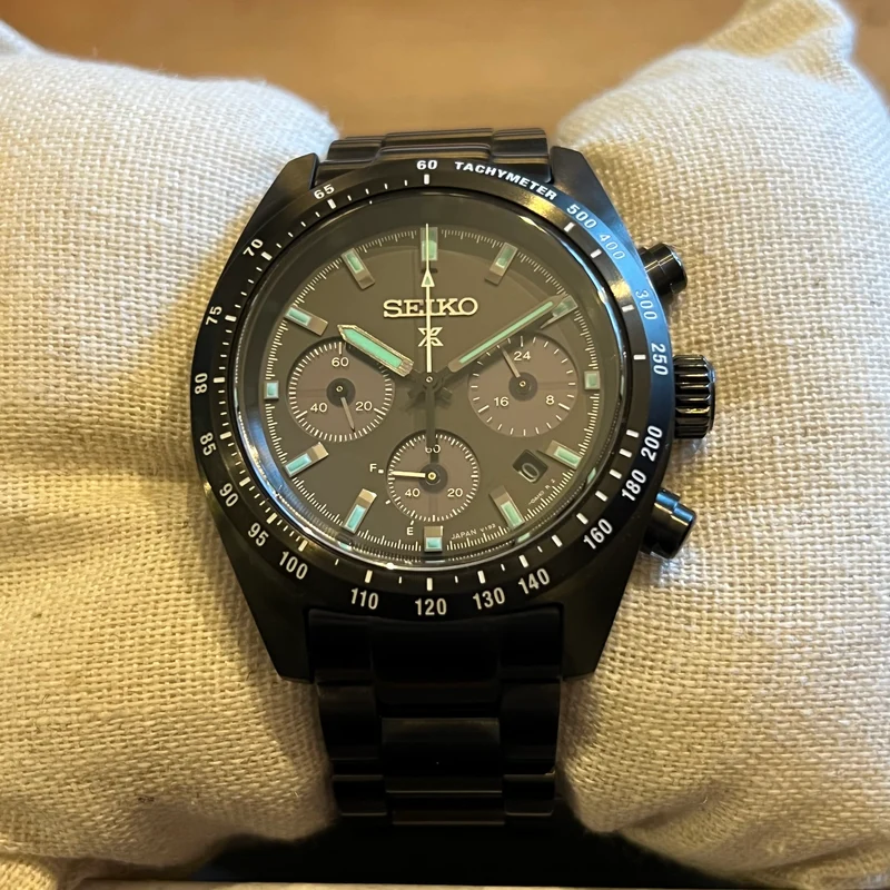 Seiko Montre chronographe solaire Prospex Speed ​​Timer 03-2024, ensemble complet SBDL103