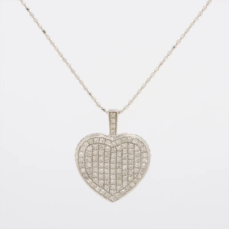 Collier Coeur Diamants 0.50 ct Or Blanc 18kt x Or Blanc 750 3.5g