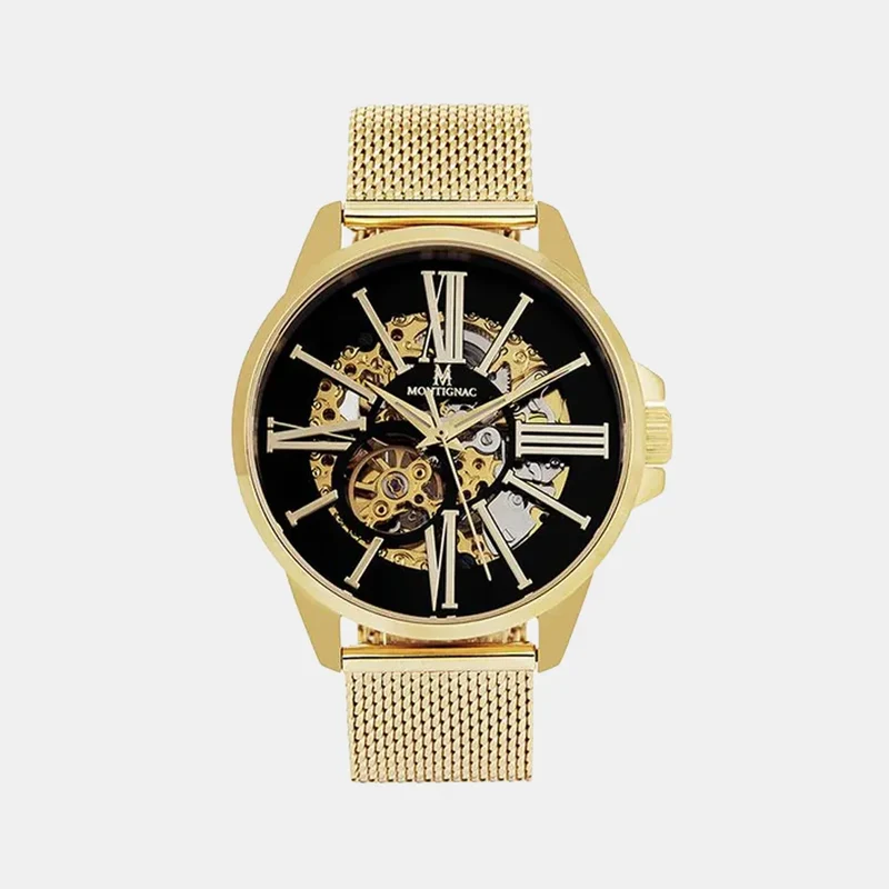 Montre MONTIGNAC Origine Homme Automatique en Acier Milanais Doré MOW150