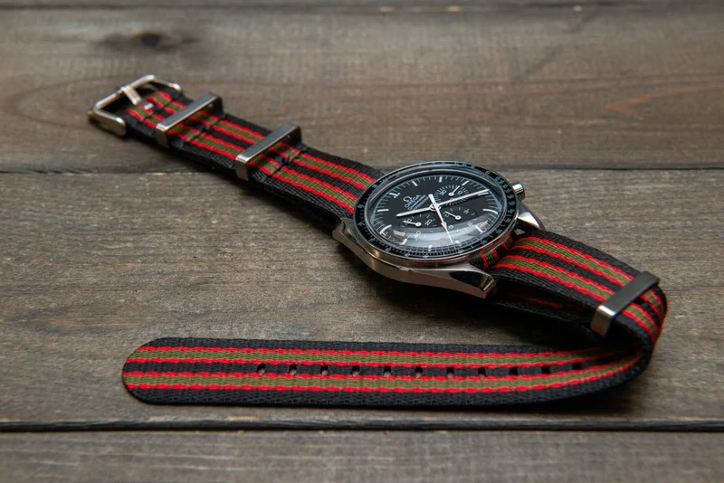 Military Nylon Watch Strap, Army Style Single Pass Watch Band by FinWatchStraps®,watch lugs 20 mm,22 mm.