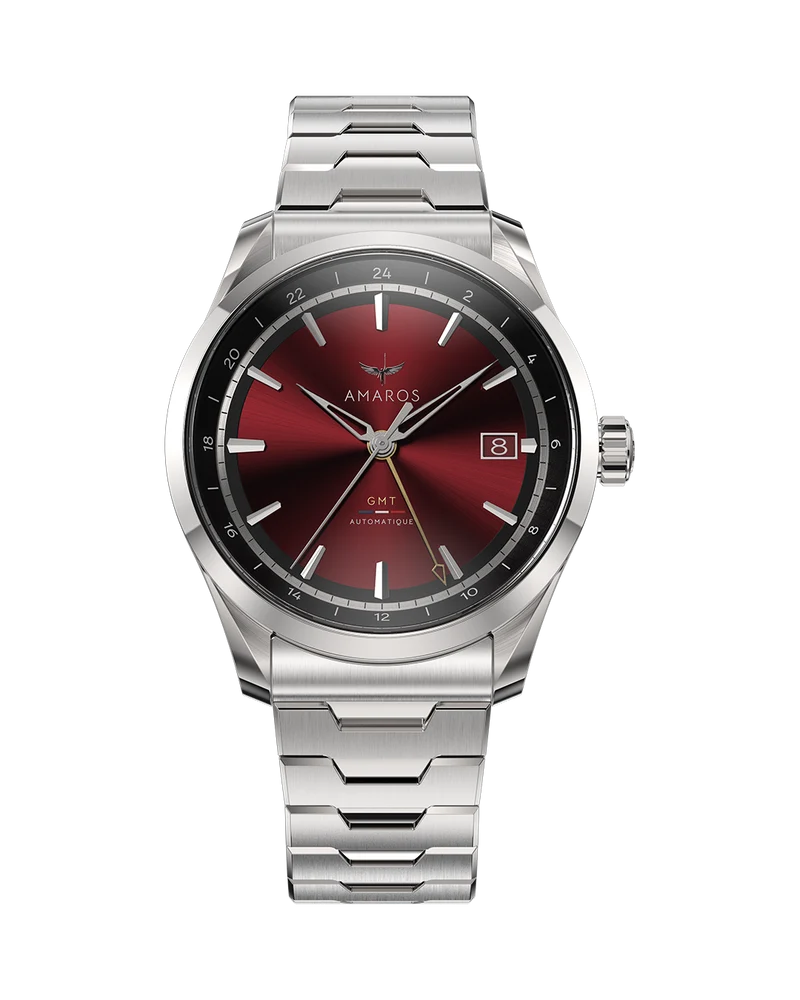 L'Odyssée - Automatic GMT Watch - Rouge Bordeaux