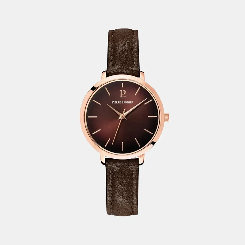 Montre PIERRE LANNIER Femme Chouquette en Cuir Marron 038J984